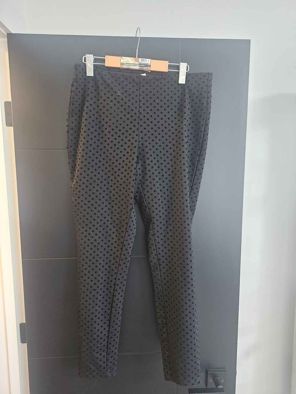Jules & Leopold Black Polka Dot Skinny Ponte Pants
